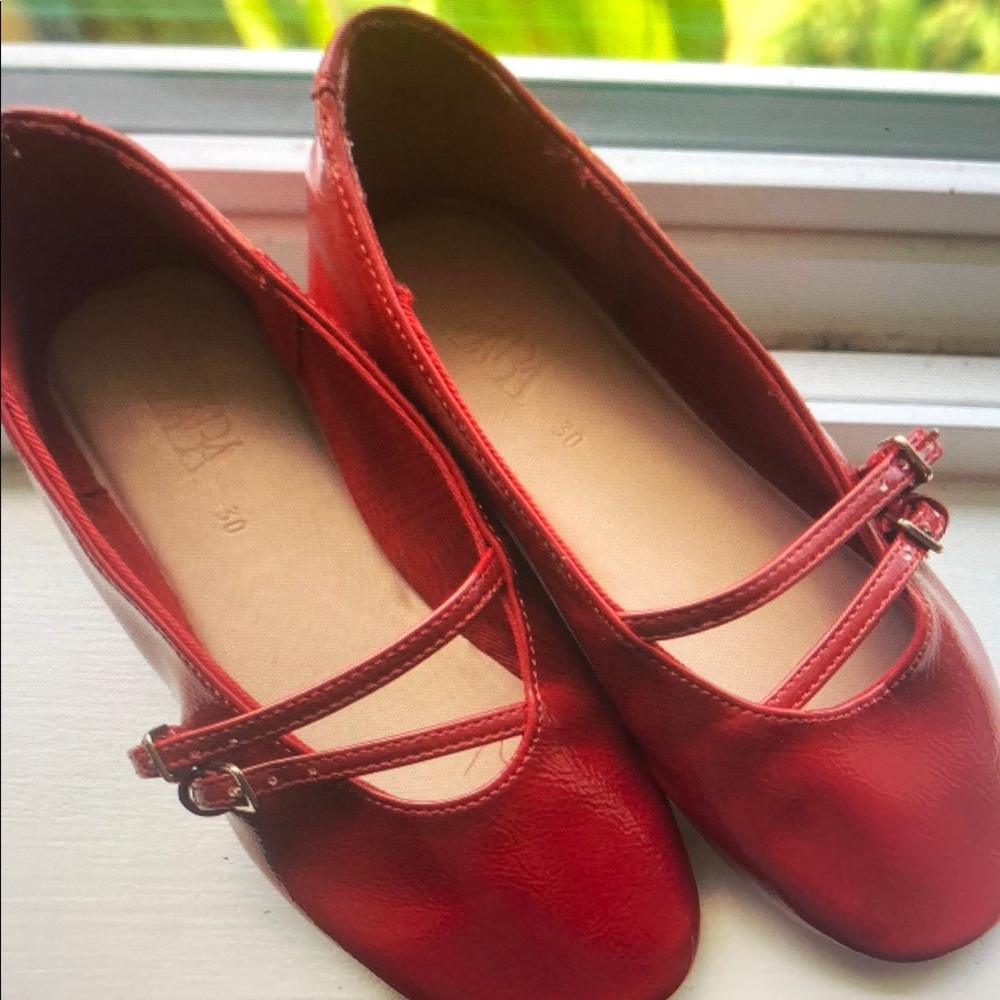 Zara Girls' Red Ballet-shoes